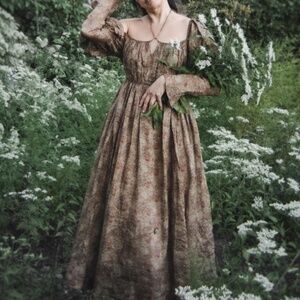 PAISLEY 11 | ELEGANT FLORAL LINEN DRESS Linennaive S